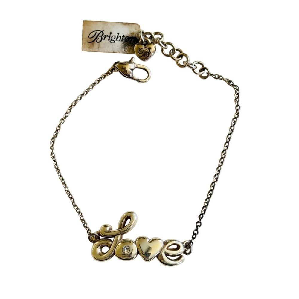 Brighton Love Letters Heart Bracelet Silver Plated‎ metal chain designer Crystal